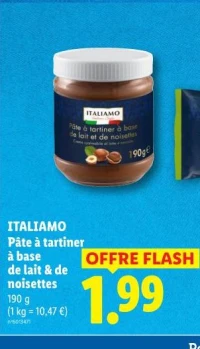ITALIAMO Pâte à tartiner à base de lait & de noisettes