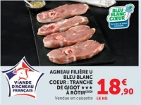 Agneau Filière U Bleu Blanc Coeur : Tranche de gigot