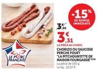 Chorizo ou saucisse perche fouet "La Pitchoun'ette de Maison Fourgassie"