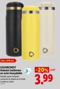 SILVERCREST Gobelet isotherme en acier inoxydable