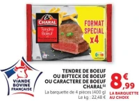 Tendre de boeuf ou bifteck de boeuf ou caractere de boeuf