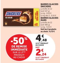 BARRES GLACEES SNICKERS MARS