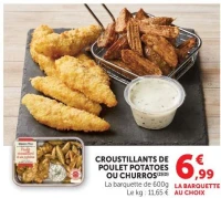 Croustillants de poulet potatoes ou churros