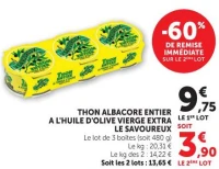 Thon Albacore Entier a l'Huile d'Olive Vierge Extra Le Savoureux Petit Navire