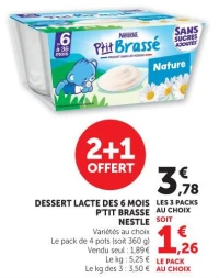 Nestle P'tit Brassé Nature
