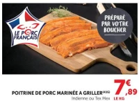 Poitrine de porc marinée à griller