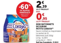 Petits Coraya Mini bâtonnets de surimi