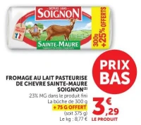 SOIGNON Sainte-Maure Fromage au lait pasteurisé de chèvre