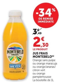 MONTEBELO Jus frais Orange sans pulpe
