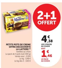 PETITS POTS DE CREME OFFRE DECOUVERTE LA LAITIERE