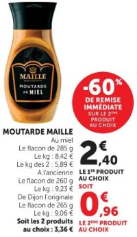 MOUTARDE MAILLE Au miel