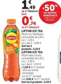 LIPTON ICE TEA Pêche ou framboise