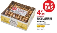 GAUFRES LIEGEOISES NATURE BISCUITERIE BOURDON