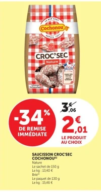 Saucisson Croc'Sec Cochonou