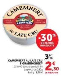 CAMEMBERT AU LAIT CRU E.GRAINDORGE