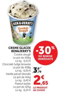 Crème glacée Ben & Jerry's Cookie Dough