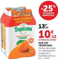 Tropicana Pur Jus Orange sans pulpe