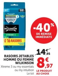 RASOIRS JETABLES HOMME OU FEMME WILKINSON