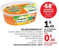 Salade Bonduelle Carottes râpées citron de Sicile ou coleslaw