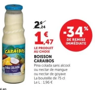 Boisson Caraïbos Pina Colada sans alcool