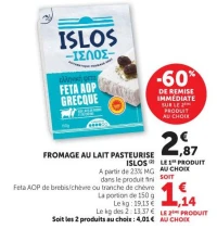 Fromage au lait pasteurisé Islos