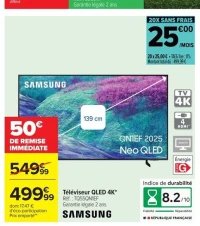 Téléviseur QLED 4K* Samsung TQ55QN1EF