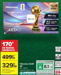 Téléviseur QLED 4K Hisense 55E7S
