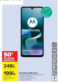 Motorola Smartphone G06 power
