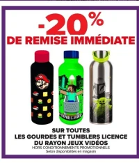 Les gourdes et tumblers licence du rayon jeux vidéos