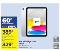 iPad wifi 128go silver APPLE