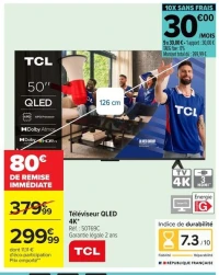 Téléviseur QLED 4K TCL 50T69C