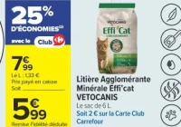 Litière Agglomérante Minérale Effi'cat VETOCANIS