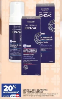 Gamme de Soins pour Homme EAU THERMALE JONZAC