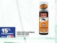 Lotion Anti moustiques CINQ SUR CINQ