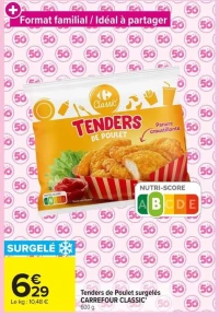 Tenders de Poulet surgelés CARREFOUR CLASSIC!