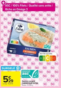 Saumon surgelé CARREFOUR EXTRA