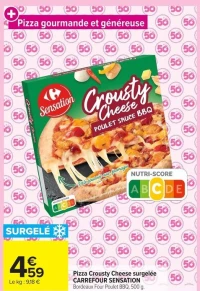 Pizza Crousty Cheese surgelée CARREFOUR SENSATION