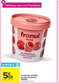 Franui Framboises enrobées de chocolat glacées