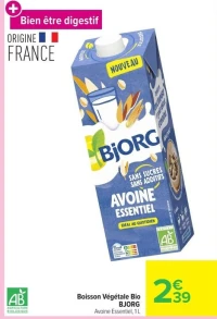 Boisson Végétale Bio BJORG Avoine Essentiel