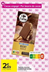 Tablette chocolat CARREFOUR EXTRA