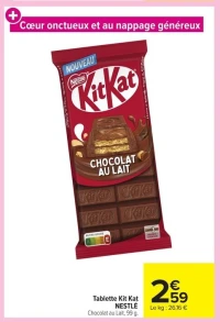 Tablette Kit Kat NESTLÉ Chocolat au Lait