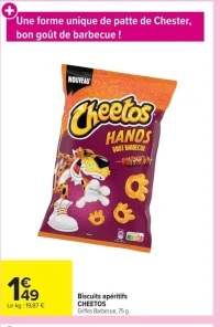 Biscuits apéritifs CHEETOS Griffes Barbecue