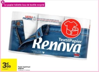 Papier hygiénique RENOVA TextilPapier, 6 rouleaux