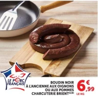 Boudin noir à l'ancienne aux oignons ou aux pommes Charcuterie Brient