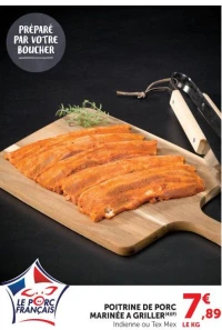 POITRINE DE PORC MARINÉE A GRILLER Indienne ou Tex Mex