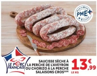Saucisse sèche à la perche de l'Aveyron ou chorizo à la perche SALAISONS CROS