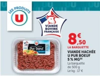 VIANDE HACHÉE U PUR BOEUF 5% MG