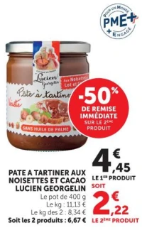 PATE A TARTINER AUX NOISETTES ET CACAO LUCIEN GEORGELIN