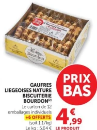Gaufres Liégeoises Nature Biscuiterie Bourdon