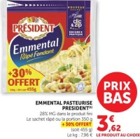 Président Emmental Râpé Fondant